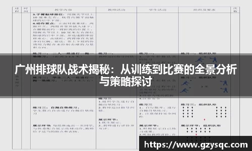 广州排球队战术揭秘：从训练到比赛的全景分析与策略探讨